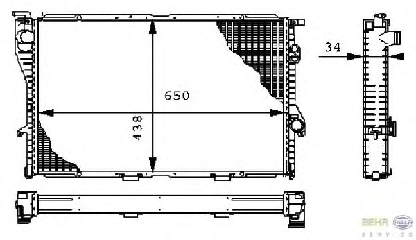 Радіатор, охолодження двигуна HELLA 8MK 376 711-114