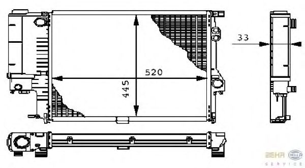 Радиатор, охлаждение двигателя HELLA 8MK 376 711-121