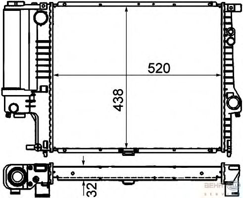 Радиатор, охлаждение двигателя HELLA 8MK 376 711-131