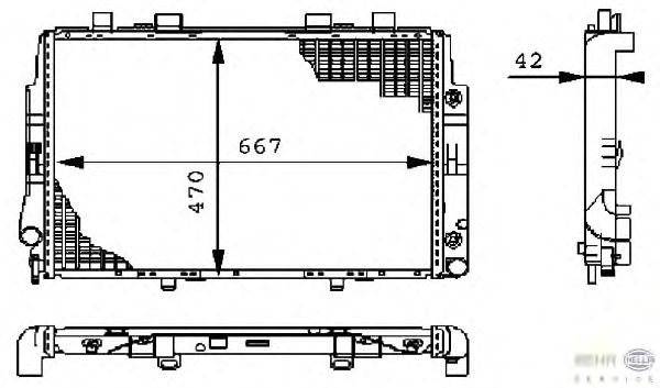 Радиатор, охлаждение двигателя HELLA 8MK 376 711-171