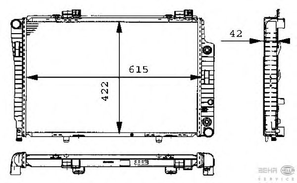 Радиатор, охлаждение двигателя HELLA 8MK 376 711-194 BEHR HELLA SERVICE Version ALTERNATIVE