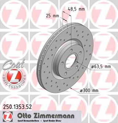 Тормозной диск ZIMMERMANN 250.1353.52