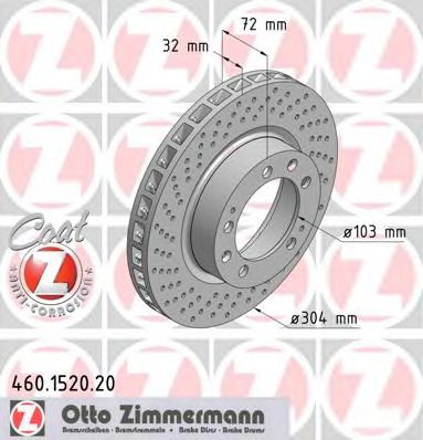 Гальмівний диск ZIMMERMANN 460.1520.20