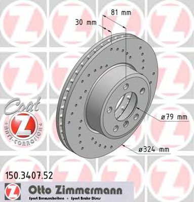 Гальмівний диск ZIMMERMANN 150.3407.52