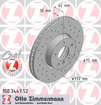 Гальмівний диск ZIMMERMANN 150.3447.52