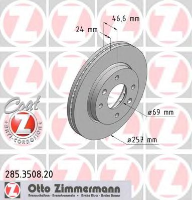 Гальмівний диск ZIMMERMANN 285.3508.20