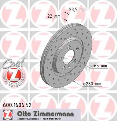 Гальмівний диск ZIMMERMANN 600.1606.52