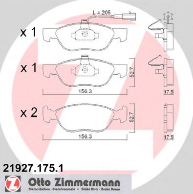 Тормозные колодки ZIMMERMANN 21927.175.1