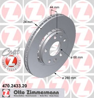 Гальмівний диск ZIMMERMANN 470.2433.20