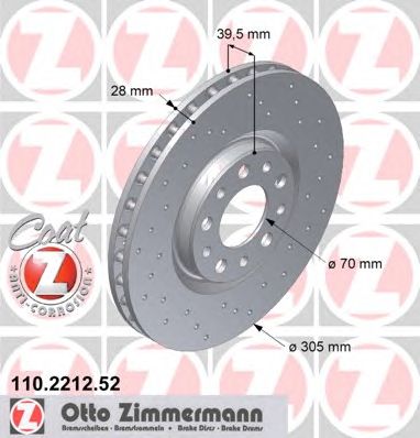 Гальмівний диск ZIMMERMANN 110.2212.52