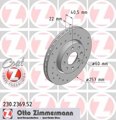 Тормозной диск ZIMMERMANN 230.2369.52