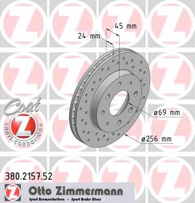 Гальмівний диск ZIMMERMANN 380.2157.52