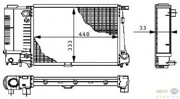 Радиатор, охлаждение двигателя HELLA 8MK 376 711-591