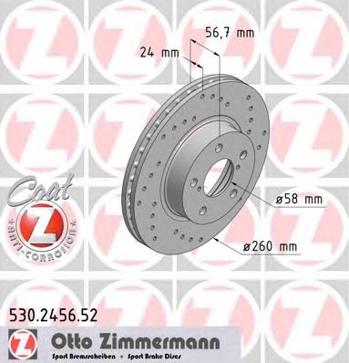 Гальмівний диск ZIMMERMANN 530.2456.52