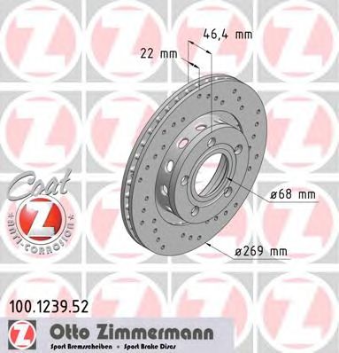 Гальмівний диск ZIMMERMANN 100.1239.52