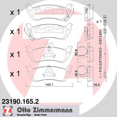Тормозные колодки ZIMMERMANN 23190.165.2