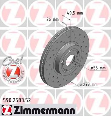 Гальмівний диск ZIMMERMANN 590.2583.52