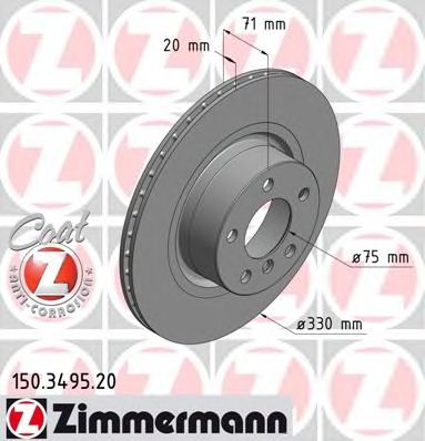 Гальмівний диск ZIMMERMANN 150.3495.20