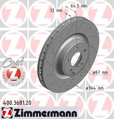 Гальмівний диск ZIMMERMANN 400.3681.20