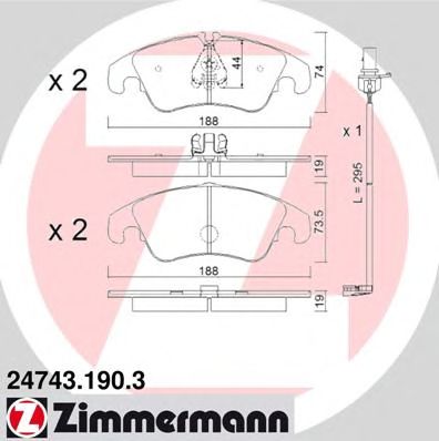 Тормозные колодки ZIMMERMANN 24743.190.3