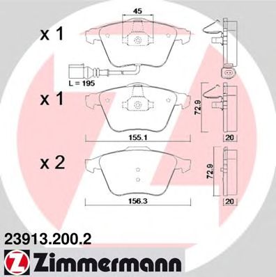 Тормозные колодки ZIMMERMANN 23913.200.2