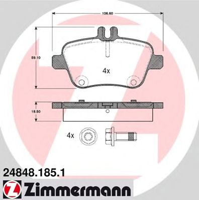 Гальмівні колодки ZIMMERMANN 24848.185.1