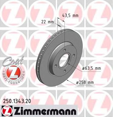 Гальмівний диск ZIMMERMANN 250.1343.20