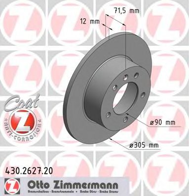 Гальмівний диск ZIMMERMANN 430.2627.20