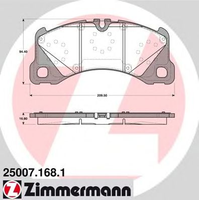 Тормозные колодки ZIMMERMANN 25007.168.1