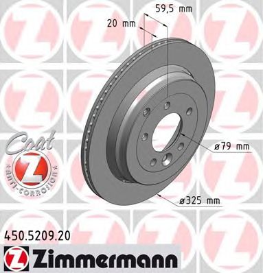 Гальмівний диск ZIMMERMANN 450.5209.20