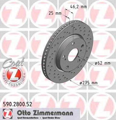 Тормозной диск ZIMMERMANN 590.2800.20