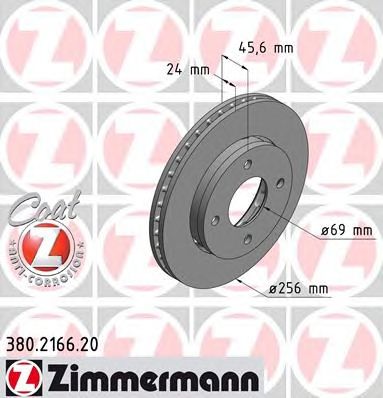 Гальмівний диск ZIMMERMANN 380.2166.20