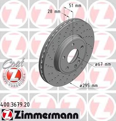 Гальмівний диск ZIMMERMANN 400.3679.20