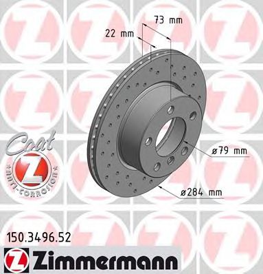Гальмівний диск ZIMMERMANN 150.3496.52