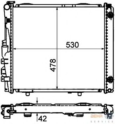 Радиатор, охлаждение двигателя HELLA 8MK 376 712-421