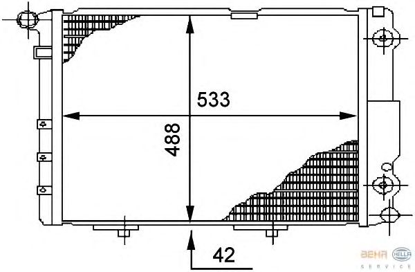 Радіатор, охолодження двигуна HELLA 8MK 376 712-464