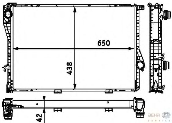 Радиатор, охлаждение двигателя HELLA 8MK 376 712-501
