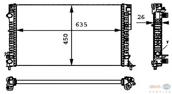 Радиатор, охлаждение двигателя HELLA 8MK 376 712-681