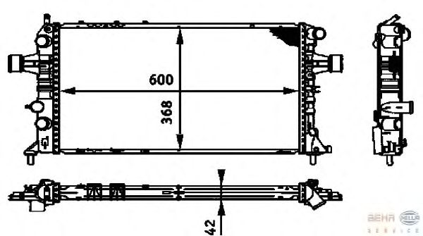 Радиатор, охлаждение двигателя HELLA 8MK 376 713-021
