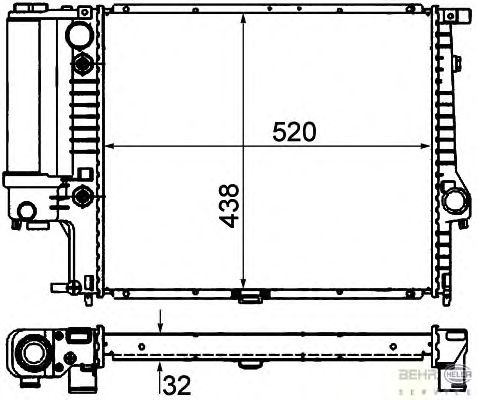 Радиатор, охлаждение двигателя HELLA 8MK 376 713-101
