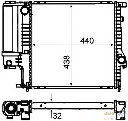 Радиатор, охлаждение двигателя HELLA 8MK 376 713-121