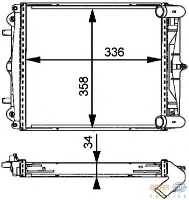 Радиатор, охлаждение двигателя HELLA 8MK 376 713-791