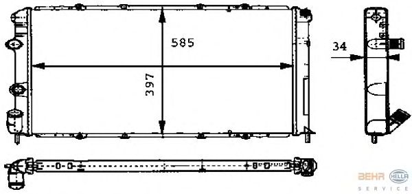 Радиатор, охлаждение двигателя HELLA 8MK 376 715-531