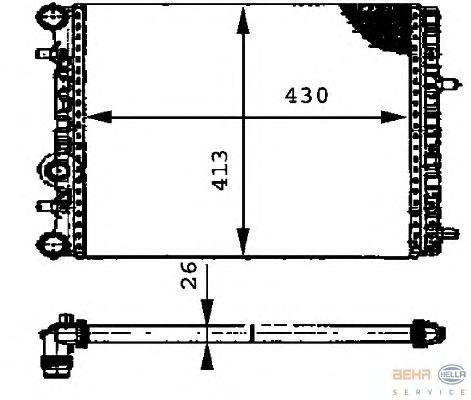 Радиатор, охлаждение двигателя HELLA 8MK 376 716-231