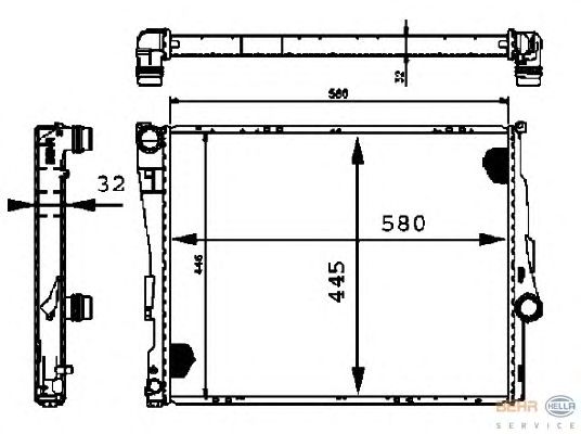 Радиатор, охлаждение двигателя HELLA 8MK 376 716-241