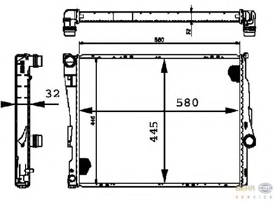 Радиатор, охлаждение двигателя HELLA 8MK 376 716-251