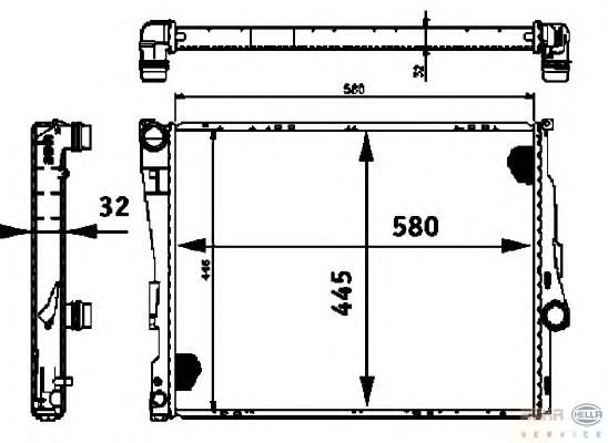 Радиатор, охлаждение двигателя HELLA 8MK 376 716-261