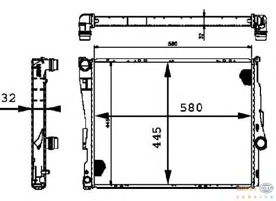 Радиатор, охлаждение двигателя HELLA 8MK 376 716-271