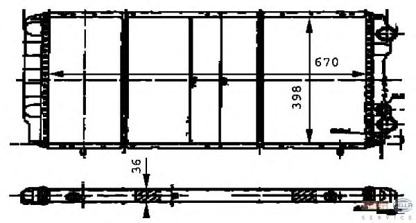 Радиатор, охлаждение двигателя HELLA 8MK 376 716-571