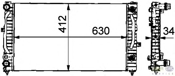 Радиатор, охлаждение двигателя HELLA 8MK 376 716-621
